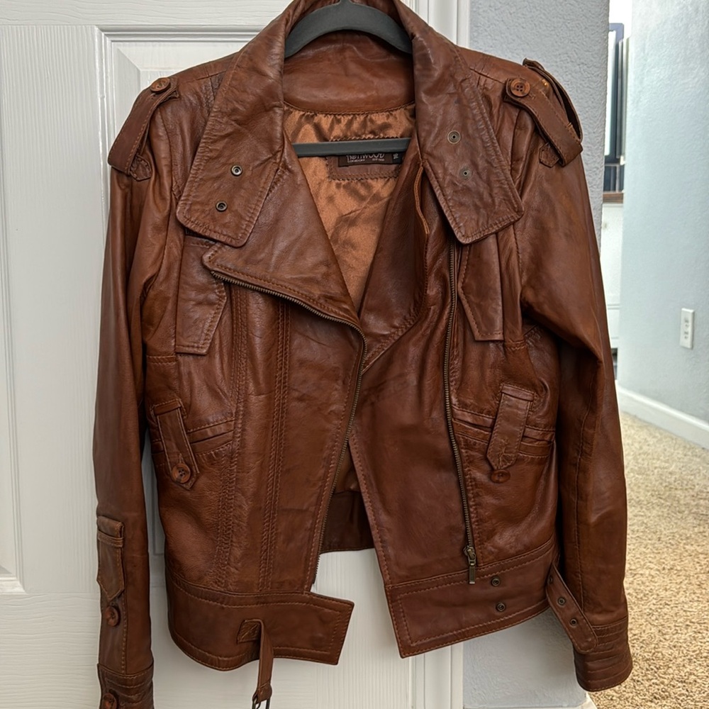 Leather moto jacket